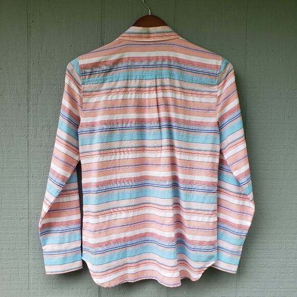 Talbots Multicolor Stripe XS Button Down Shirt New - Picture 4 of 8
